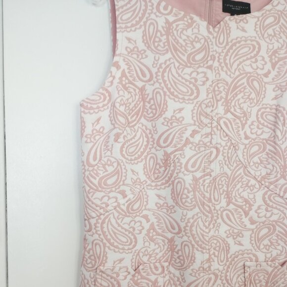 Victoria Beckham for Target Pink & Cream Paisley Jacquard Shift Dress - Picture 3 of 11
